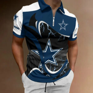 Limited Edition – Customized NFL Dallas Cowboys Zip Polo Shirt