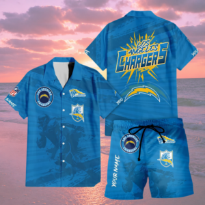 Limited Edition – Customized NFL Los Angeles Chargers Unisex Hawaiian Shirt & Shorts Set