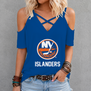 Limited Edition – Customized NHL New York Islanders Criss Cross V-Neck Top