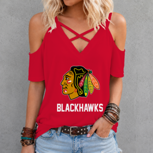 Limited Edition – Customized NHL Chicago Blackhawks Criss Cross V-Neck Top
