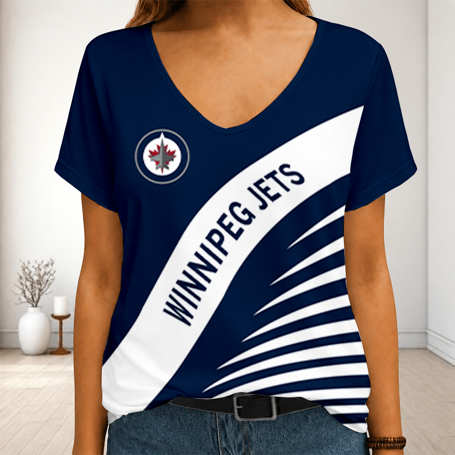 Limited Edition – Customized NHL Winnipeg Jets V-Neck Female Shirt