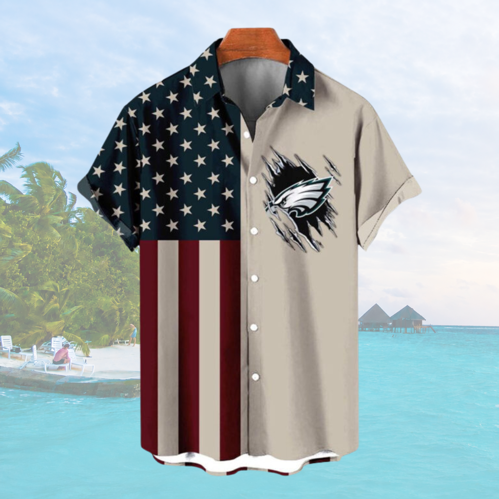 Limited Edition – Customized NFL Philadelphia Eagles Patriotic 250 Usa Hawaiian Shirt