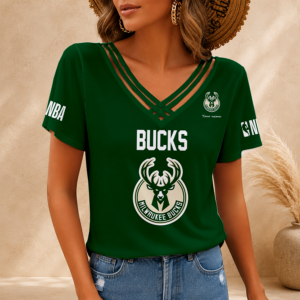 Limited Edition – Customized NBA Milwaukee Bucks V-Neck Shirt