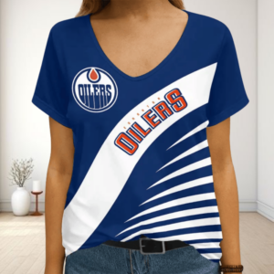 Limited Edition – Customized NHL Edmonton Oilers V-Neck Female Shirt