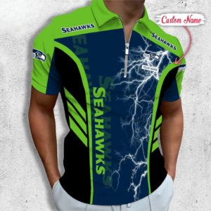 Limited Edition – Customized NFL Seattle Seahawks Zip Polo Shirt