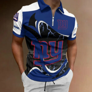 Limited Edition – Customized NFL New York Giants Zip Polo Shirt