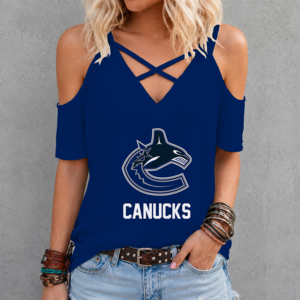 Limited Edition – Customized NHL Vancouver Canucks Criss Cross V-Neck Top