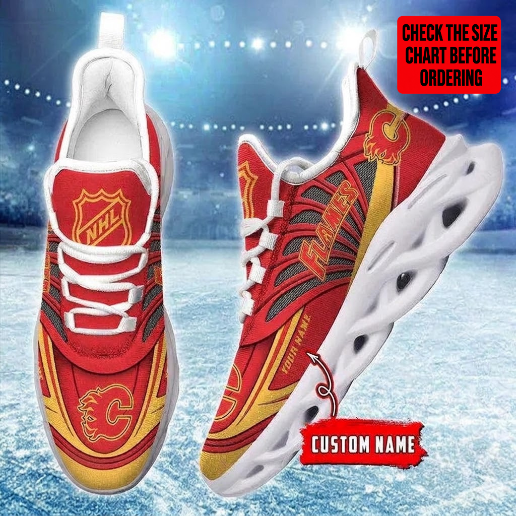 Limited Edition – Customized NHL Calgary Flames Max Soul Shoes