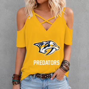 Limited Edition – Customized NHL Nashville Predators Criss Cross V-Neck Top
