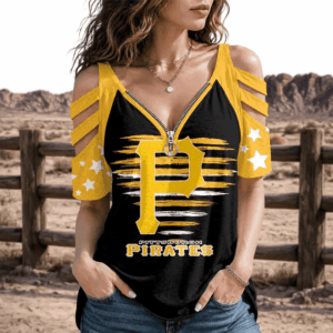 Limited Edition – Customized MLB Pittsburgh Pirates Strappy Cold-Shoulder Top