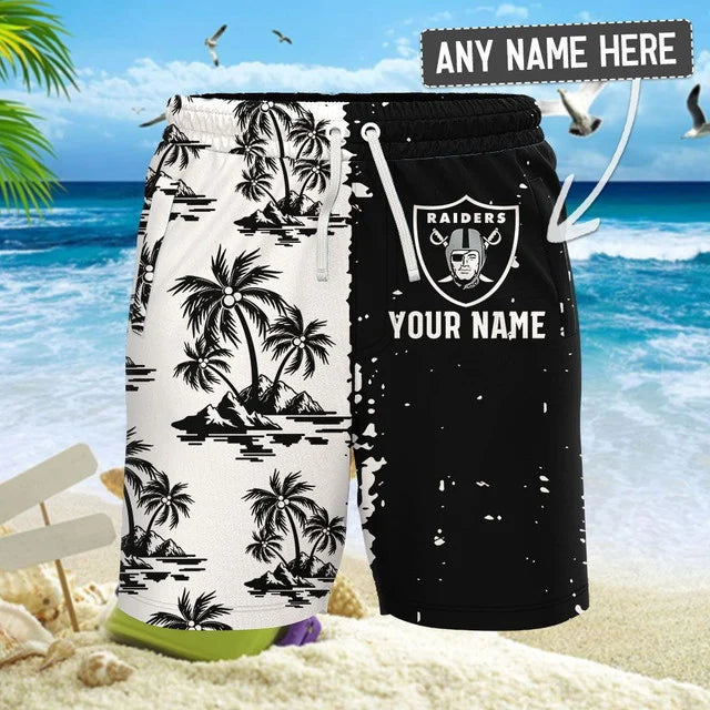 Limited Edition – Customized NFL Las Vegas Raiders Unisex Hawaiian Shirt & Shorts Set - Image 2