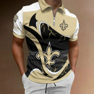 Limited Edition – Customized NFL New Orleans Saints Zip Polo Shirt