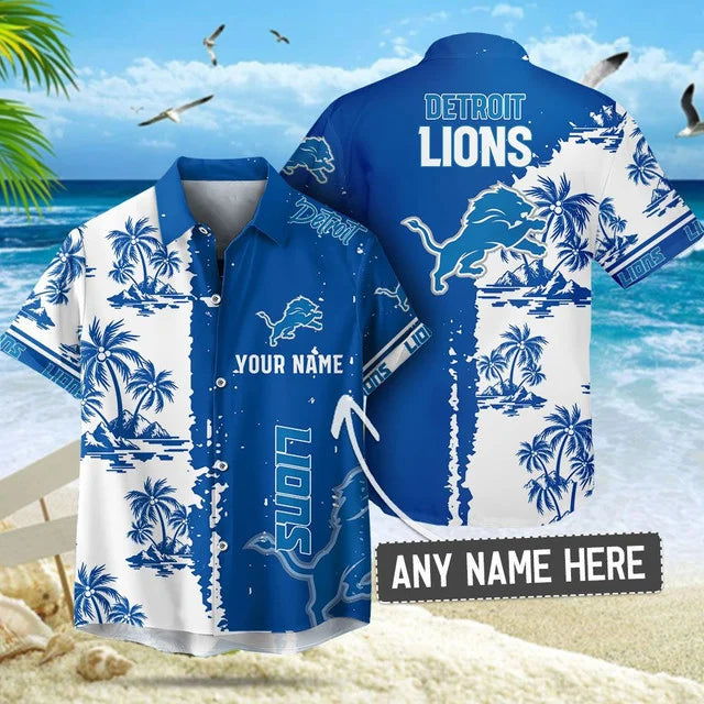 Limited Edition – Customized NFL Detroit Lions Unisex Hawaiian Shirt & Shorts Set