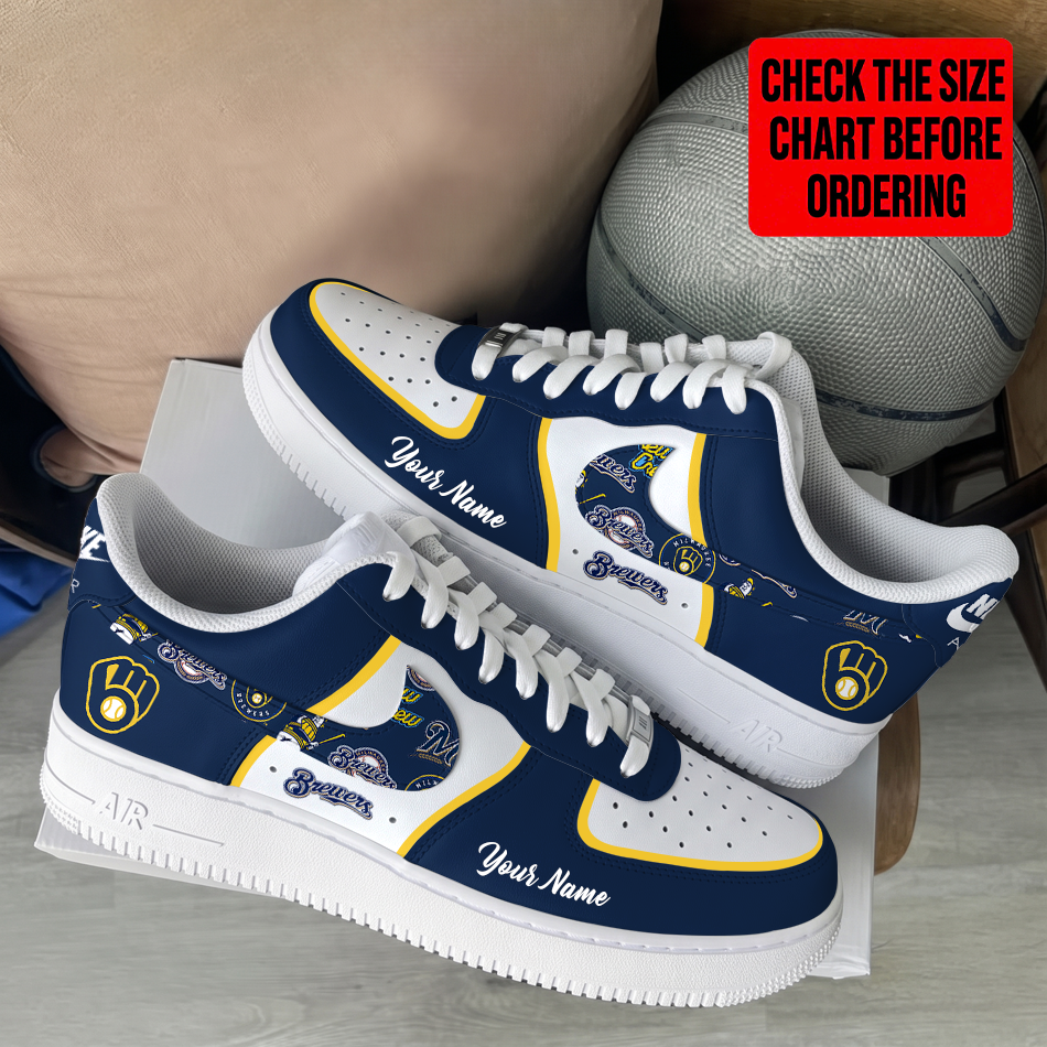Limited Edition – Customized MLB Milwaukee Brewers Af1 Shoes