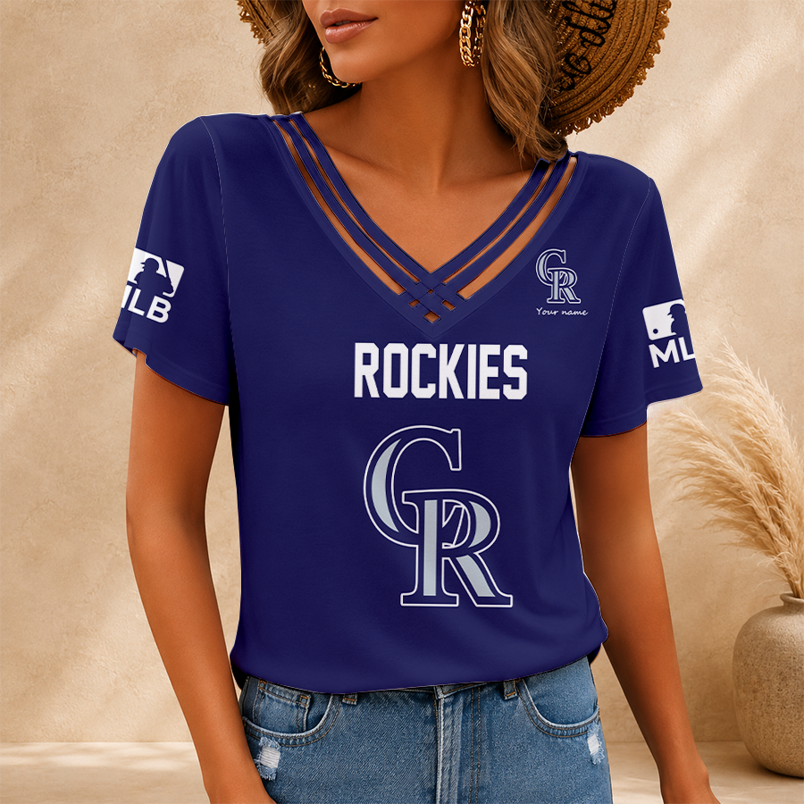 Limited Edition – Customized MLB Colorado Rockies V-Neck Shirt