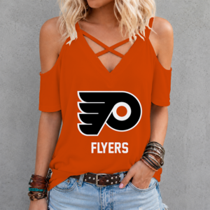 Limited Edition – Customized NHL Philadelphia Flyers Criss Cross V-Neck Top
