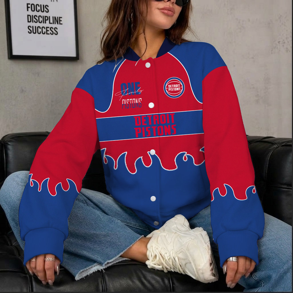 Limited Edition – Customized NBA Detroit Pistons Baseball Jacket