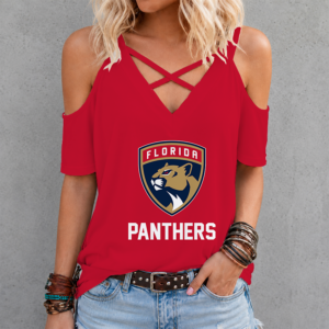 Limited Edition – Customized NHL Florida Panthers Criss Cross V-Neck Top