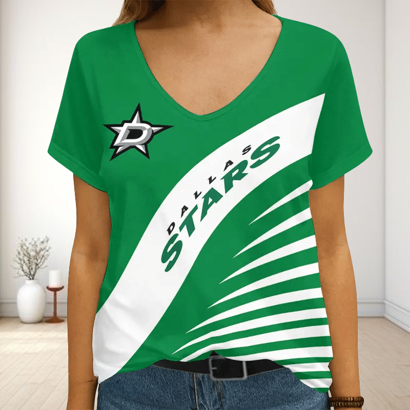 Limited Edition – Customized NHL Dallas Stars V-Neck Female Shirt