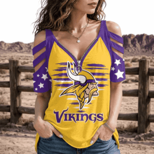 Limited Edition – Customized NFL Minnesota Vikings Strappy Cold-Shoulder Top