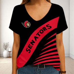 Limited Edition – Customized NHL Ottawa Senators V-Neck Female Shirt