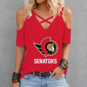 Limited Edition – Customized NHL Ottawa Senators Criss Cross V-Neck Top
