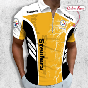 Limited Edition – Customized NFL Pittsburgh Steelers Zip Polo Shirt