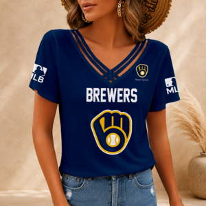 Limited Edition – Customized MLB Milwaukee Brewers V-Neck Shirt