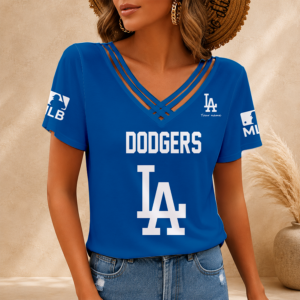 Limited Edition – Customized MLB Los Angeles Dodgers V-Neck Shirt