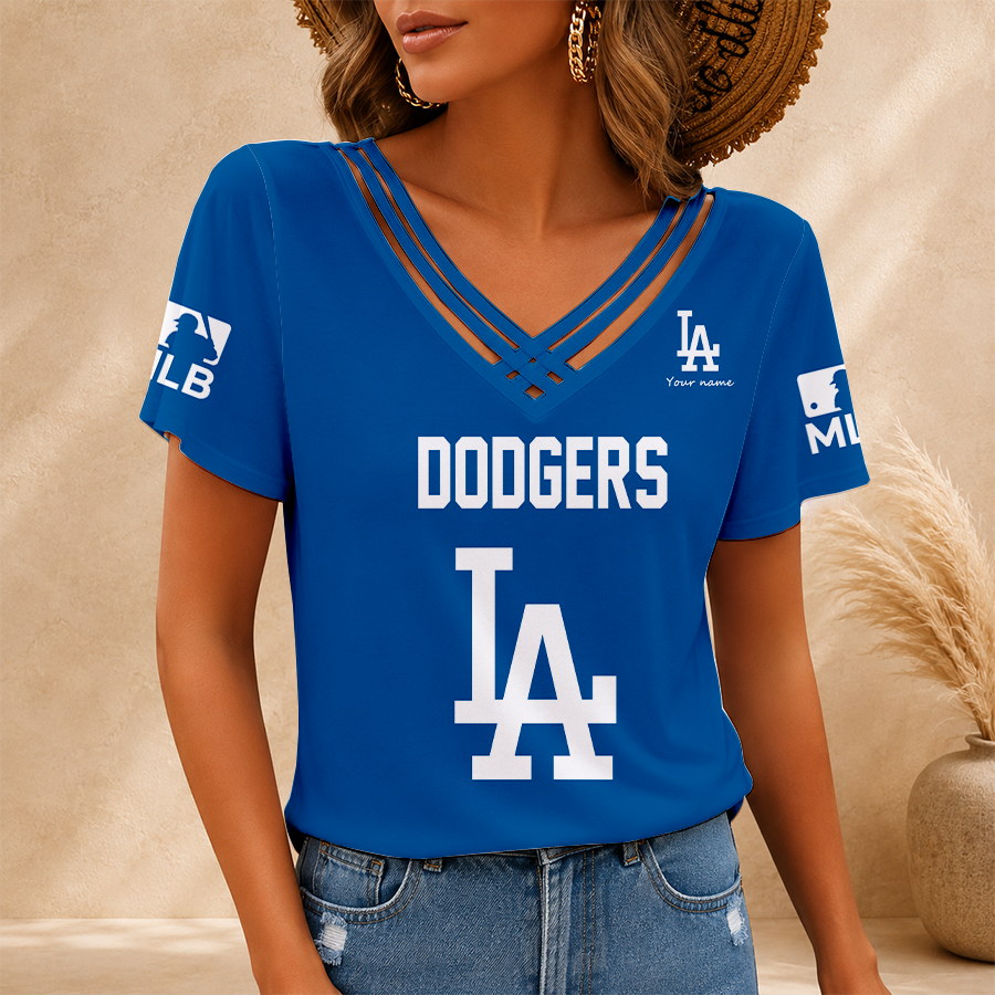 Limited Edition – Customized MLB Los Angeles Dodgers V-Neck Shirt