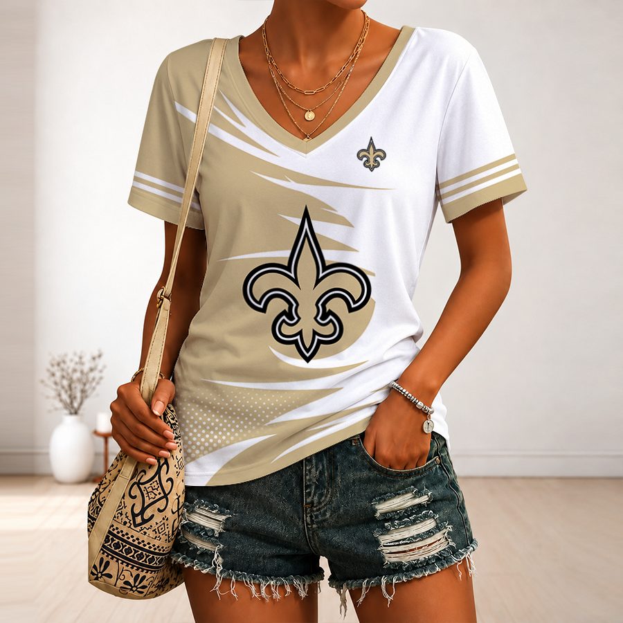 Limited Edition – Customized NFL New Orleans Saints V-Neck Female Shirt
