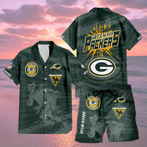 Limited Edition – Customized NFL Green Bay Packers Unisex Hawaiian Shirt & Shorts Set