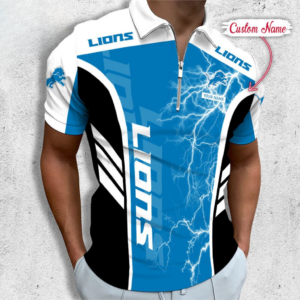 Limited Edition – Customized NFL Detroit Lions Zip Polo Shirt