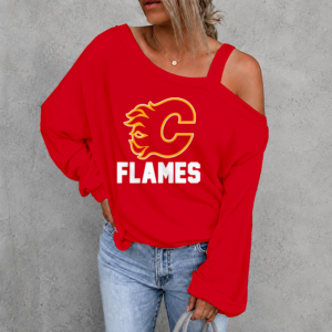Limited Edition – Customized Drop NHL Calgary Flames Shoulder Sweatshirt