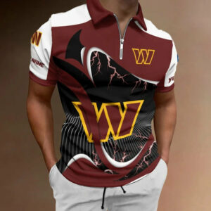 Limited Edition – Customized NFL Washington Commanders Zip Polo Shirt
