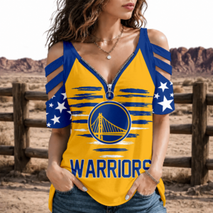 Limited Edition – Customized NBA Golden State Warriors Strappy Cold-Shoulder Top
