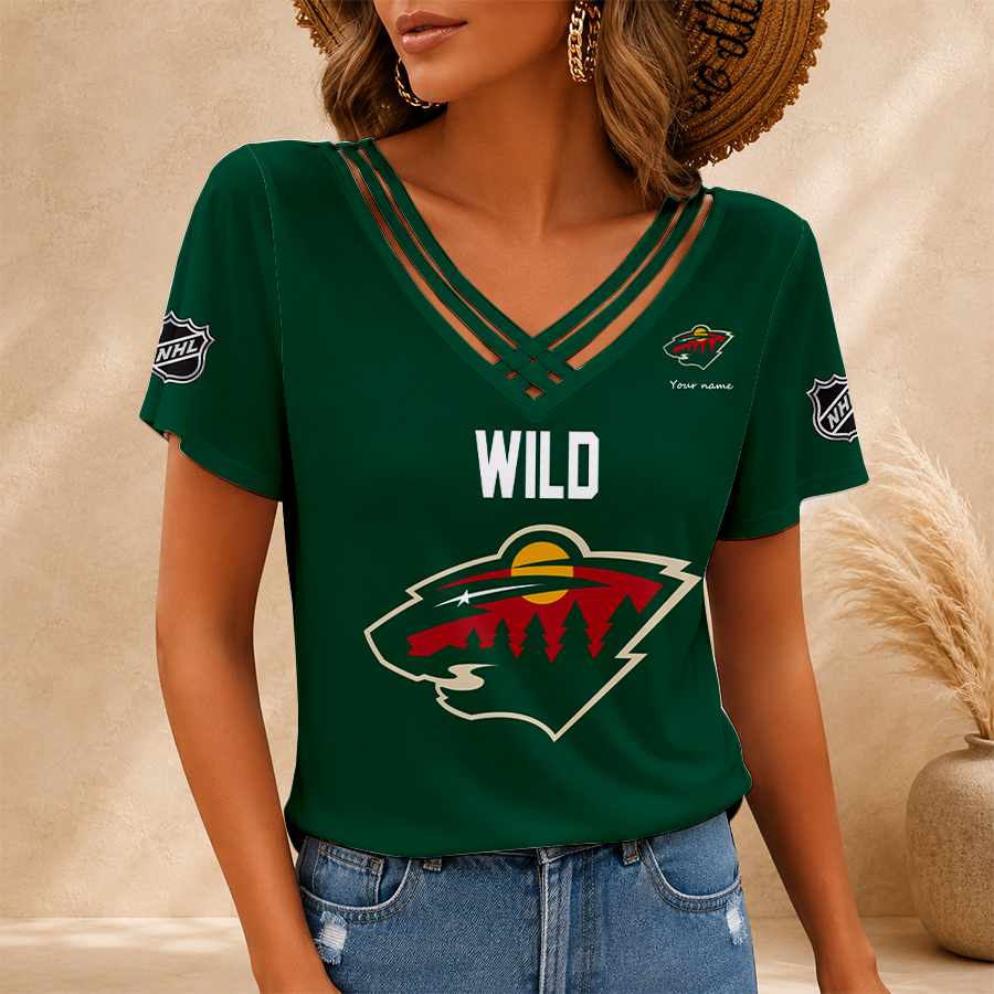 Limited Edition – Customized NHL Minnesota Wild V-Neck Shirt