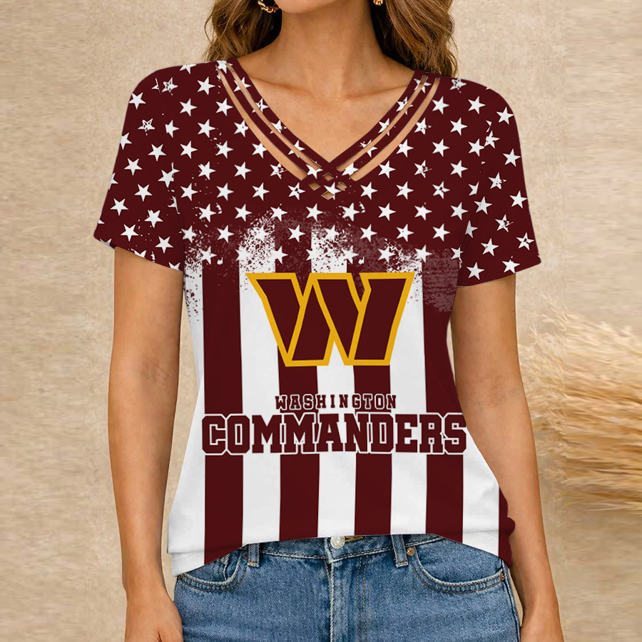 Limited Edition – Customized NFL Washington Commanders V-Neck Shirt