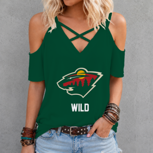 Limited Edition – Customized NHL Minnesota Wild Criss Cross V-Neck Top