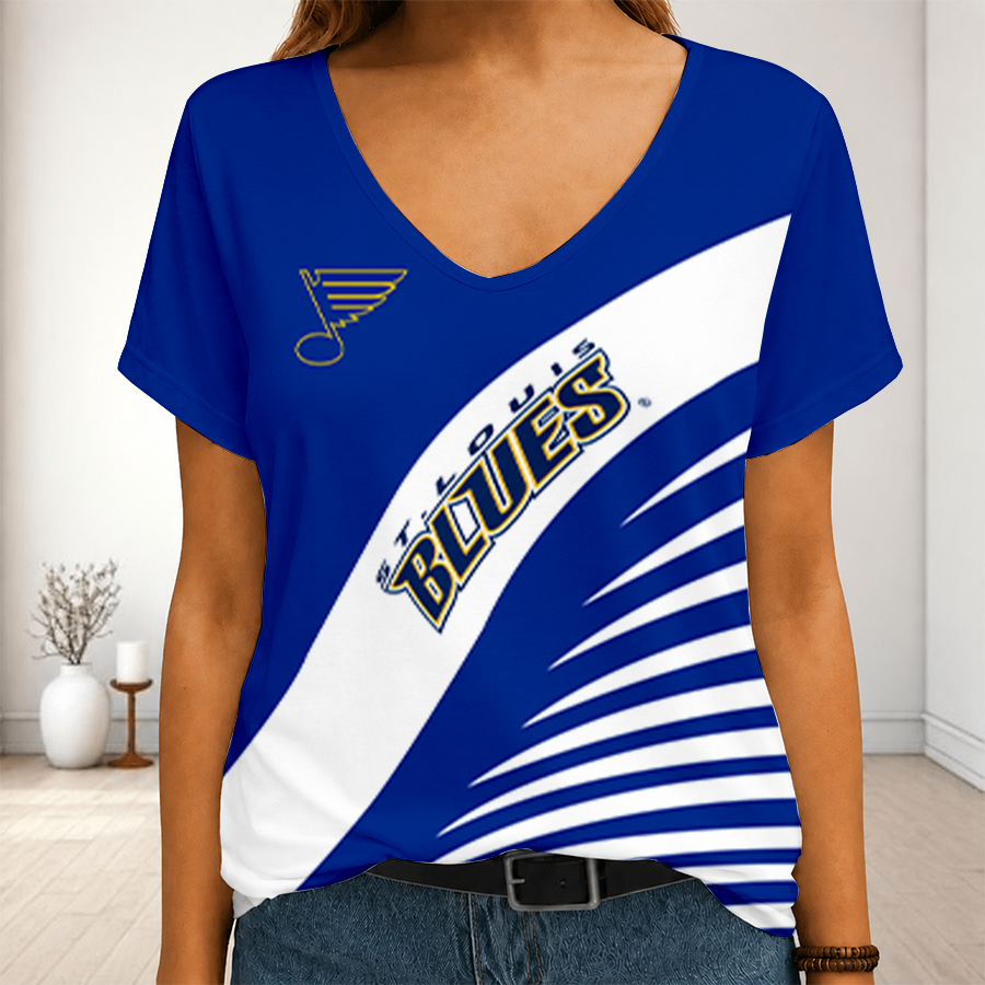 Limited Edition – Customized NHL St. Louis Blues V-Neck Female Shirt