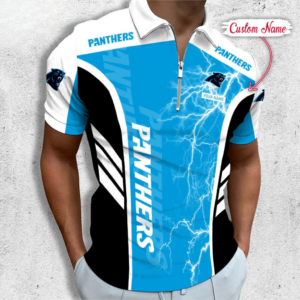 Limited Edition – Customized NFL Carolina Panthers Zip Polo Shirt