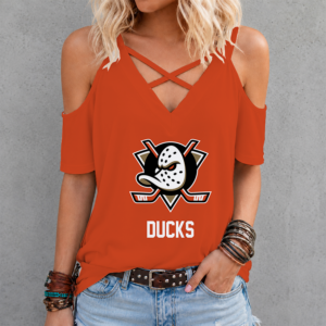 Limited Edition – Customized NHL Anaheim Ducks Criss Cross V-Neck Top