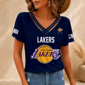 Limited Edition – Customized NBA Los Angeles Lakers V-Neck Shirt