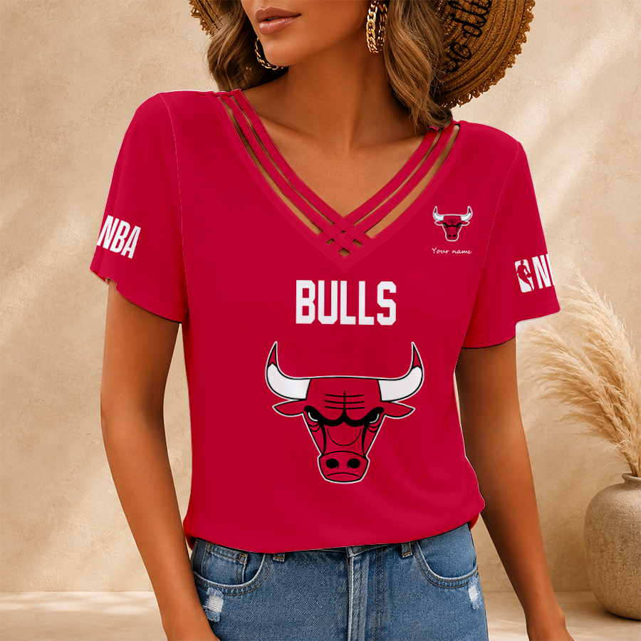 Limited Edition – Customized NBA Chicago Bulls V-Neck Shirt