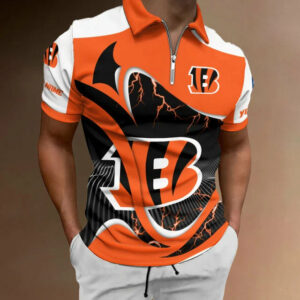 Limited Edition – Customized NFL Cincinnati Bengals Zip Polo Shirt