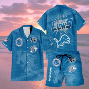 Limited Edition – Customized NFL Detroit Lions Unisex Hawaiian Shirt & Shorts Set