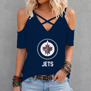 Limited Edition – Customized NHL Winnipeg Jets Criss Cross V-Neck Top