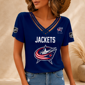 Limited Edition – Customized NHL Columbus Blue Jackets V-Neck Shirt