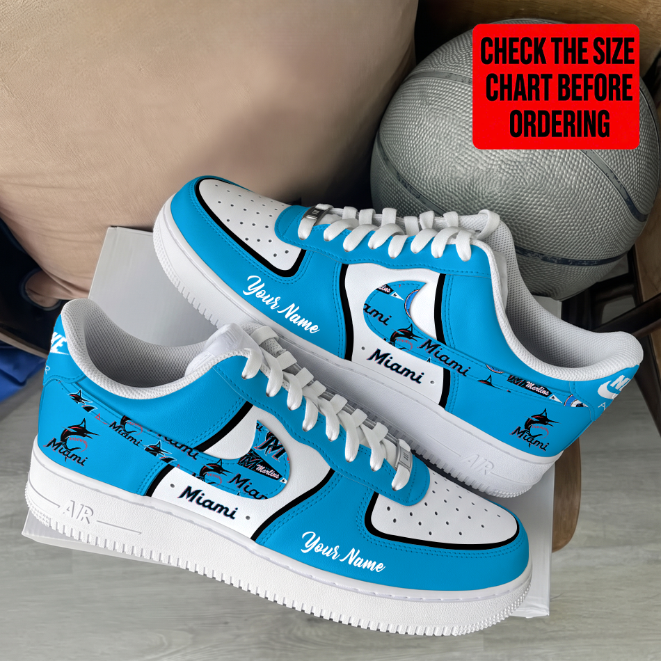 Limited Edition – Customized MLB Miami Marlins Af1 Shoes