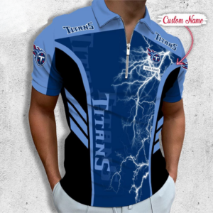 Limited Edition – Customized NFL Tennessee Titans Zip Polo Shirt
